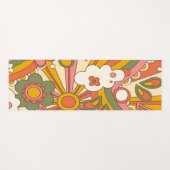Psychedelic groovy hippy bloemen yogamat (Voorkant (horizontaal))