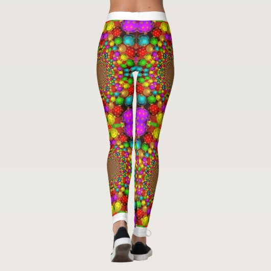 Psychedelic Groovy Kleurrijke Gek Leggings (Achterkant)