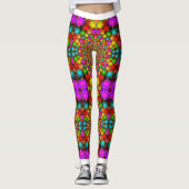 Psychedelic Groovy Kleurrijke Gek Leggings (Voorkant)