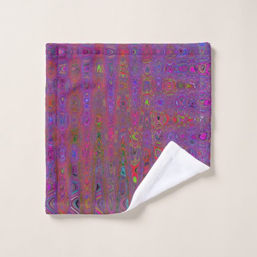 Psychedelic Groovy Magenta Retro Atomic Waves Bad Handdoek (Wasdoekje)