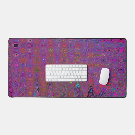 Psychedelic Groovy Magenta Retro Atomic Waves Bureaumat (Keyboard & Muis)