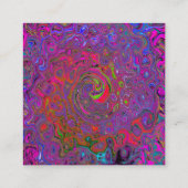 Psychedelic Groovy Magenta Retro Liquid Swirl Aanbevelingskaartje (Achterkant)