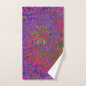 Psychedelic Groovy Magenta Retro Liquid Swirl Bad Handdoek (Handdoek)