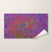 Psychedelic Groovy Magenta Retro Liquid Swirl Bad Handdoek (Handdoek)