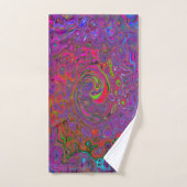 Psychedelic Groovy Magenta Retro Liquid Swirl Bad Handdoek (Handdoek)