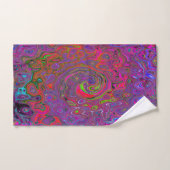 Psychedelic Groovy Magenta Retro Liquid Swirl Bad Handdoek (Handdoek)