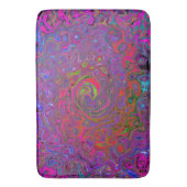 Psychedelic Groovy Magenta Retro Liquid Swirl Badmat (Voorkant Verticaal)