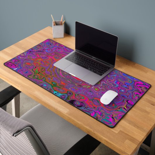 Psychedelic Groovy Magenta Retro Liquid Swirl Bureaumat (Kantoor 2)