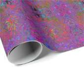 Psychedelic Groovy Magenta Retro Liquid Swirl Cadeaupapier (Rol Hoek)