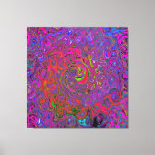 Psychedelic Groovy Magenta Retro Liquid Swirl Canvas Afdruk (Voorkant)