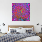 Psychedelic Groovy Magenta Retro Liquid Swirl Canvas Afdruk (Insitu (Slaapkamer))