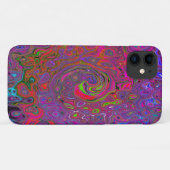 Psychedelic Groovy Magenta Retro Liquid Swirl Case-Mate iPhone Case (Achterkant (horizontaal))