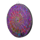 Psychedelic Groovy Magenta Retro Liquid Swirl Dartbord (Voorkant Rechts)