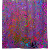 Psychedelic Groovy Magenta Retro Liquid Swirl Douchegordijn (Voorkant)