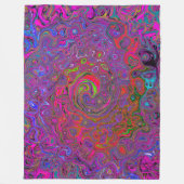 Psychedelic Groovy Magenta Retro Liquid Swirl Fleece Deken (Voorkant)
