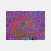 Psychedelic Groovy Magenta Retro Liquid Swirl Fleece Deken (Voorkant (Horizontaal))