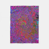 Psychedelic Groovy Magenta Retro Liquid Swirl Fleece Deken (Voorkant)