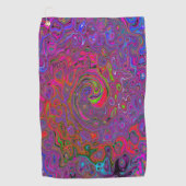 Psychedelic Groovy Magenta Retro Liquid Swirl Golfhanddoek (Voorkant)
