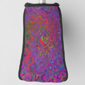 Psychedelic Groovy Magenta Retro Liquid Swirl Golfheadcover (Draai 90)