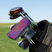 Psychedelic Groovy Magenta Retro Liquid Swirl Golfheadcover (Insitu)