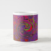 Psychedelic Groovy Magenta Retro Liquid Swirl Grote Koffiekop (Voorkant)