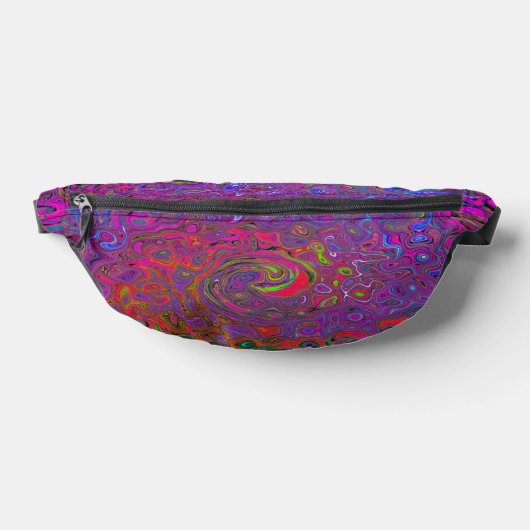 Psychedelic Groovy Magenta Retro Liquid Swirl Heuptasje (Liggend)