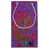 Psychedelic Groovy Magenta Retro Liquid Swirl Klein Cadeauzakje (Achterkant)