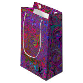Psychedelic Groovy Magenta Retro Liquid Swirl Klein Cadeauzakje (Voorkant Gekanteld)