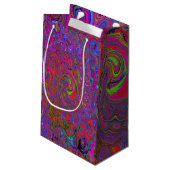 Psychedelic Groovy Magenta Retro Liquid Swirl Klein Cadeauzakje (Achterkant Gekanteld)