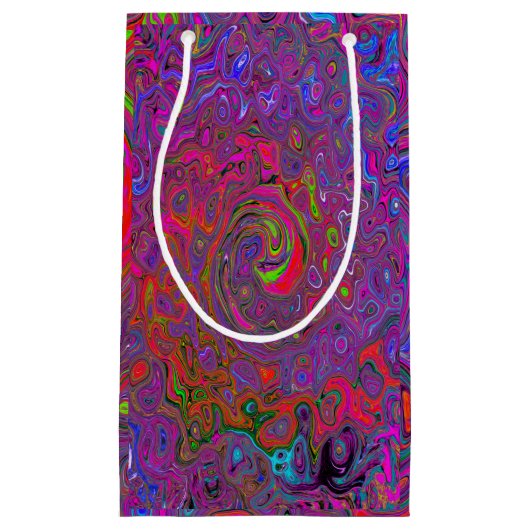 Psychedelic Groovy Magenta Retro Liquid Swirl Klein Cadeauzakje (Voorkant)