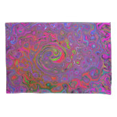 Psychedelic Groovy Magenta Retro Liquid Swirl Kussensloop (Voorkant)