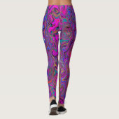 Psychedelic Groovy Magenta Retro Liquid Swirl Leggings (Achterkant)
