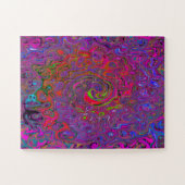 Psychedelic Groovy Magenta Retro Liquid Swirl Legpuzzel (Horizontaal)