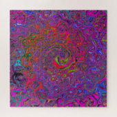 Psychedelic Groovy Magenta Retro Liquid Swirl Legpuzzel (Horizontaal)