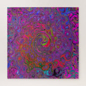 Psychedelic Groovy Magenta Retro Liquid Swirl Legpuzzel (Verticaal)