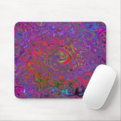 Psychedelic Groovy Magenta Retro Liquid Swirl Muismat (Met muis)