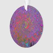 Psychedelic Groovy Magenta Retro Liquid Swirl Ornament (voorkant)