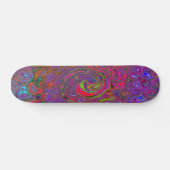 Psychedelic Groovy Magenta Retro Liquid Swirl Persoonlijk Skateboard (Horizontaal)