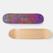 Psychedelic Groovy Magenta Retro Liquid Swirl Persoonlijk Skateboard (Horizontaal)