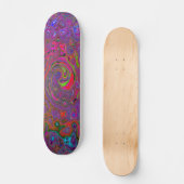Psychedelic Groovy Magenta Retro Liquid Swirl Persoonlijk Skateboard (Voorkant)