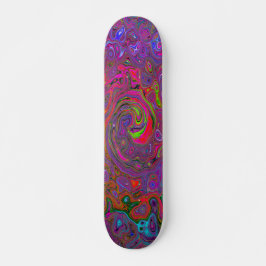 Psychedelic Groovy Magenta Retro Liquid Swirl Persoonlijk Skateboard