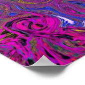 Psychedelic Groovy Magenta Retro Liquid Swirl Poster (Hoek)