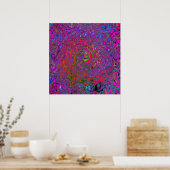 Psychedelic Groovy Magenta Retro Liquid Swirl Poster (Keuken)