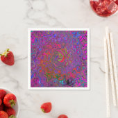 Psychedelic Groovy Magenta Retro Liquid Swirl Servet (Insitu)