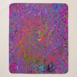 Psychedelic Groovy Magenta Retro Liquid Swirl Sherpa Deken