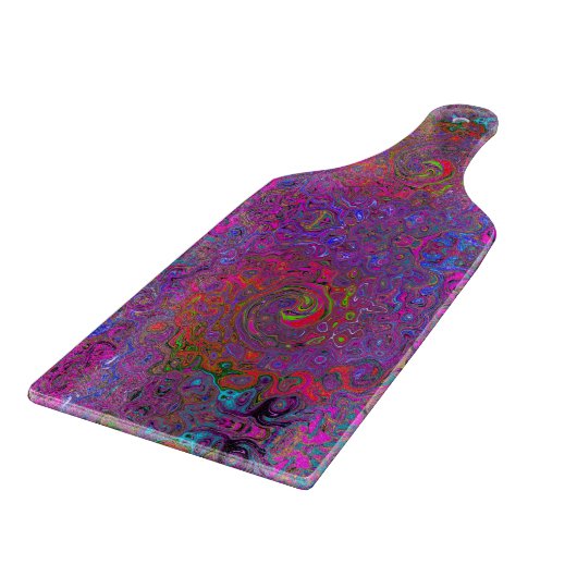 Psychedelic Groovy Magenta Retro Liquid Swirl Snijplank (Hoek)