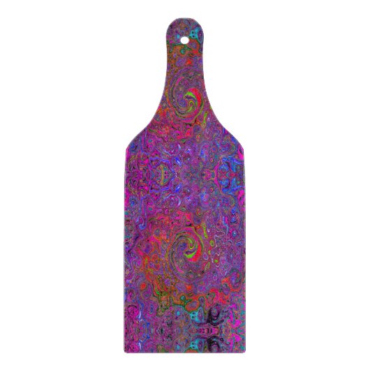 Psychedelic Groovy Magenta Retro Liquid Swirl Snijplank (Voorkant)