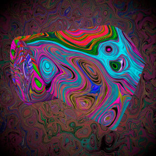 Psychedelic Groovy Magenta Retro Liquid Swirl Stropdas