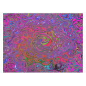 Psychedelic Groovy Magenta Retro Liquid Swirl Tafelkleed (Voorkant (Horizontaal))