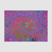 Psychedelic Groovy Magenta Retro Liquid Swirl Tissuepapier (Voorkant)